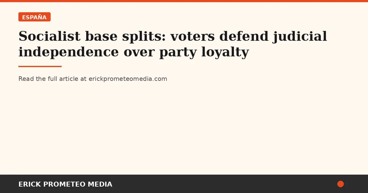 Socialist base splits: voters defend judicial independence over party loyalty