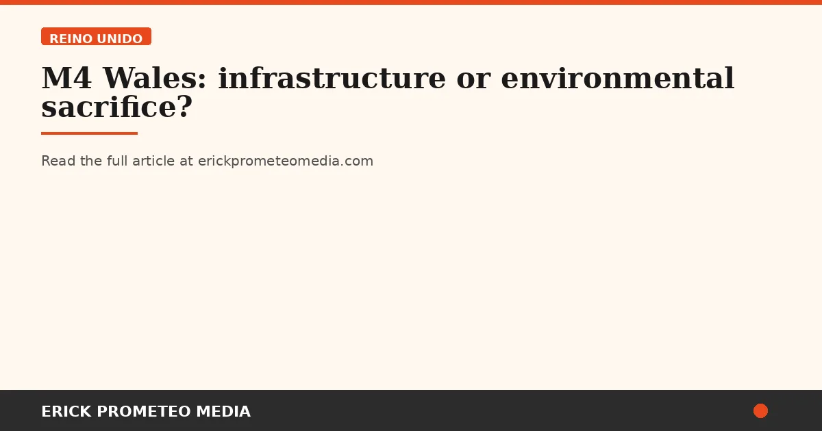 M4 Wales: infrastructure or environmental sacrifice?