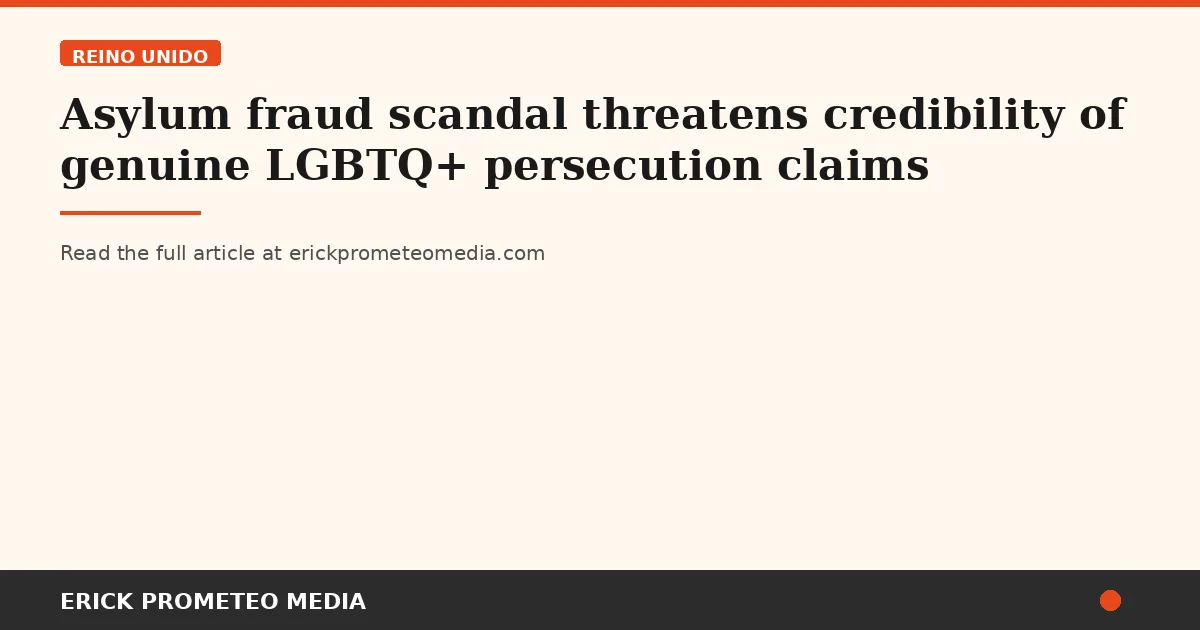 Asylum fraud scandal threatens credibility of genuine LGBTQ+ persecution claims