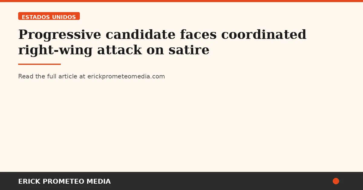 Progressive candidate faces coordinated right-wing attack on satire