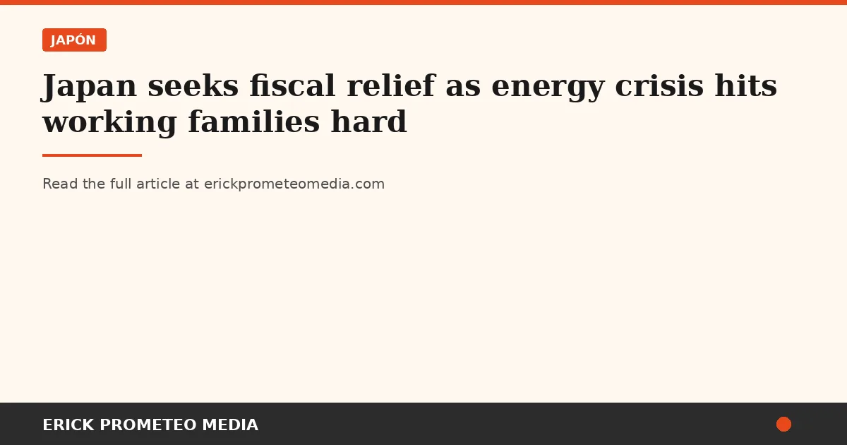 Japan seeks fiscal relief as energy crisis hits working families hard