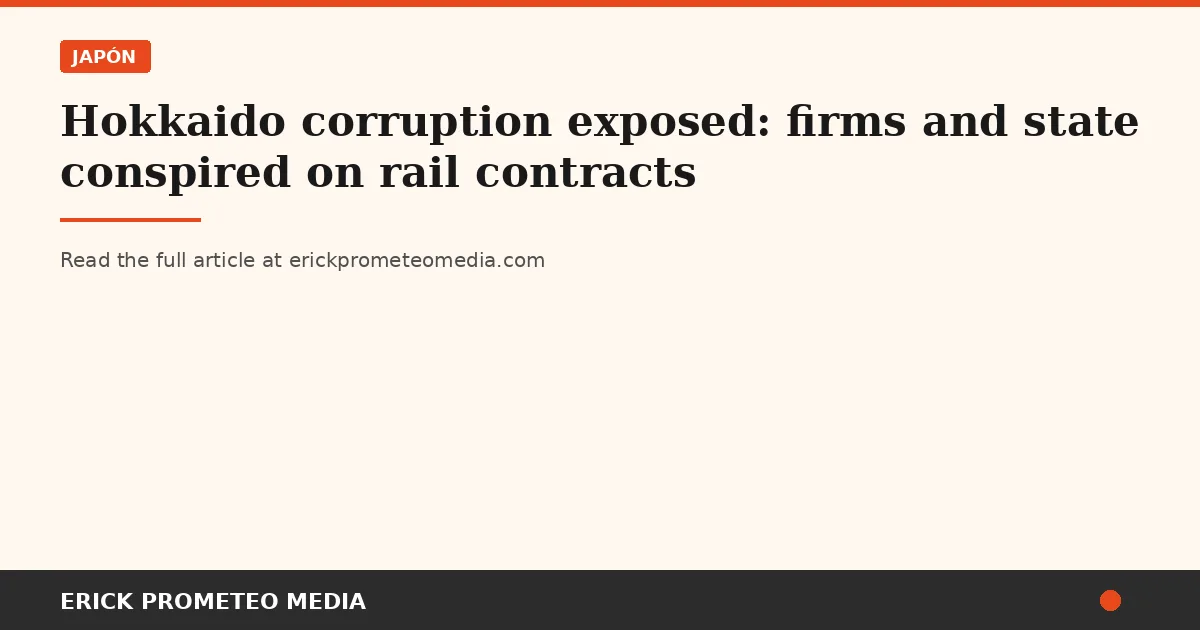 Hokkaido corruption exposed: firms and state conspired on rail contracts
