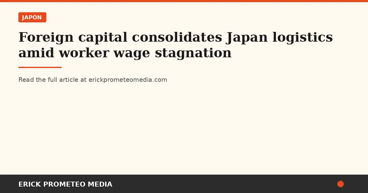 Foreign capital consolidates Japan logistics amid worker wage stagnation