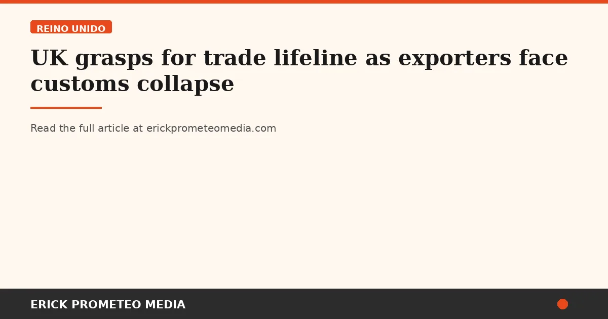 UK grasps for trade lifeline as exporters face customs collapse