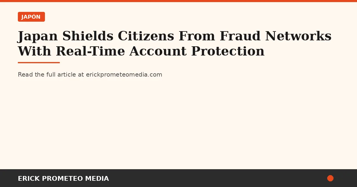 Japan Shields Citizens From Fraud Networks With Real-Time Account Protection