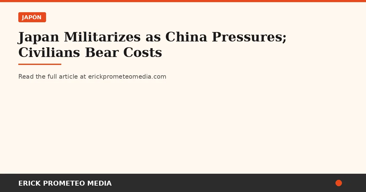 Japan Militarizes as China Pressures; Civilians Bear Costs