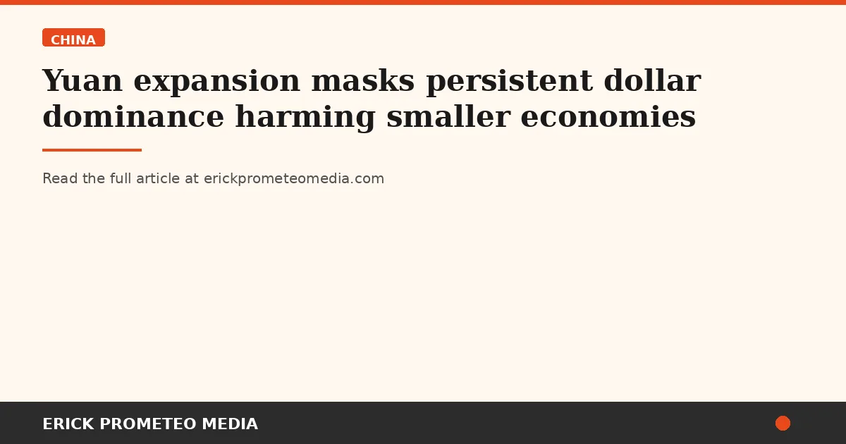 Yuan expansion masks persistent dollar dominance harming smaller economies