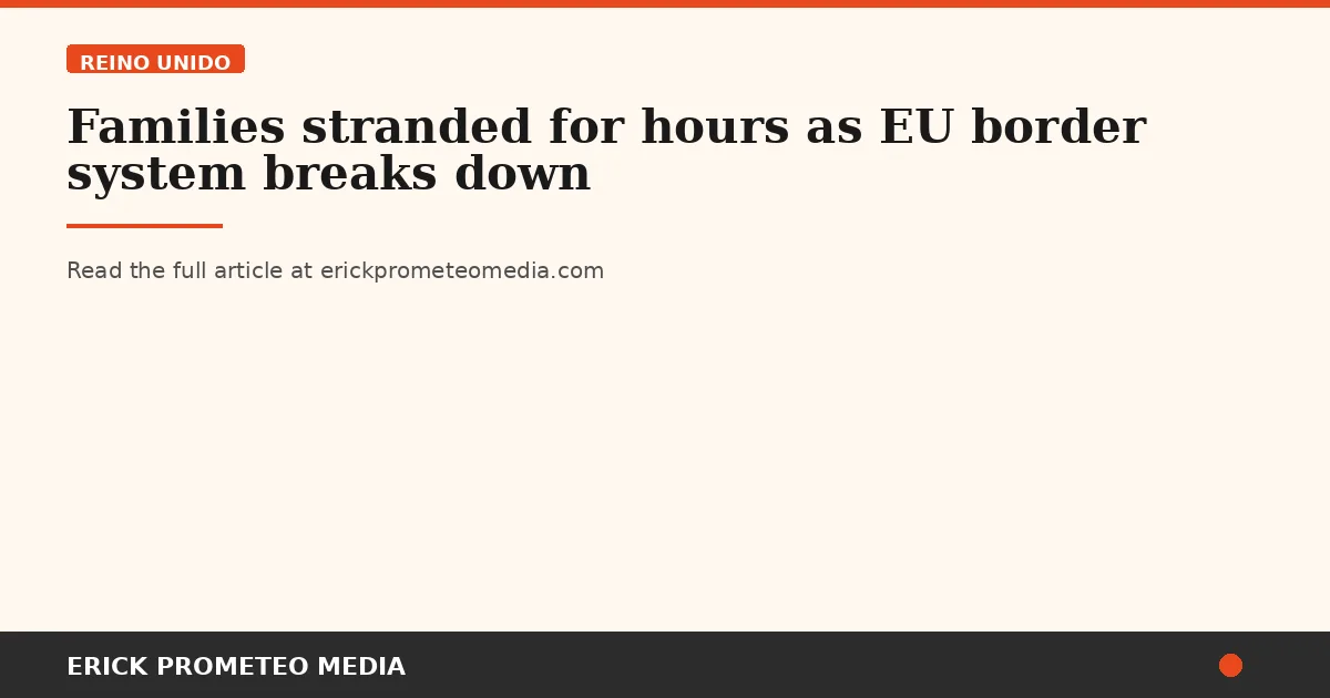 Families stranded for hours as EU border system breaks down