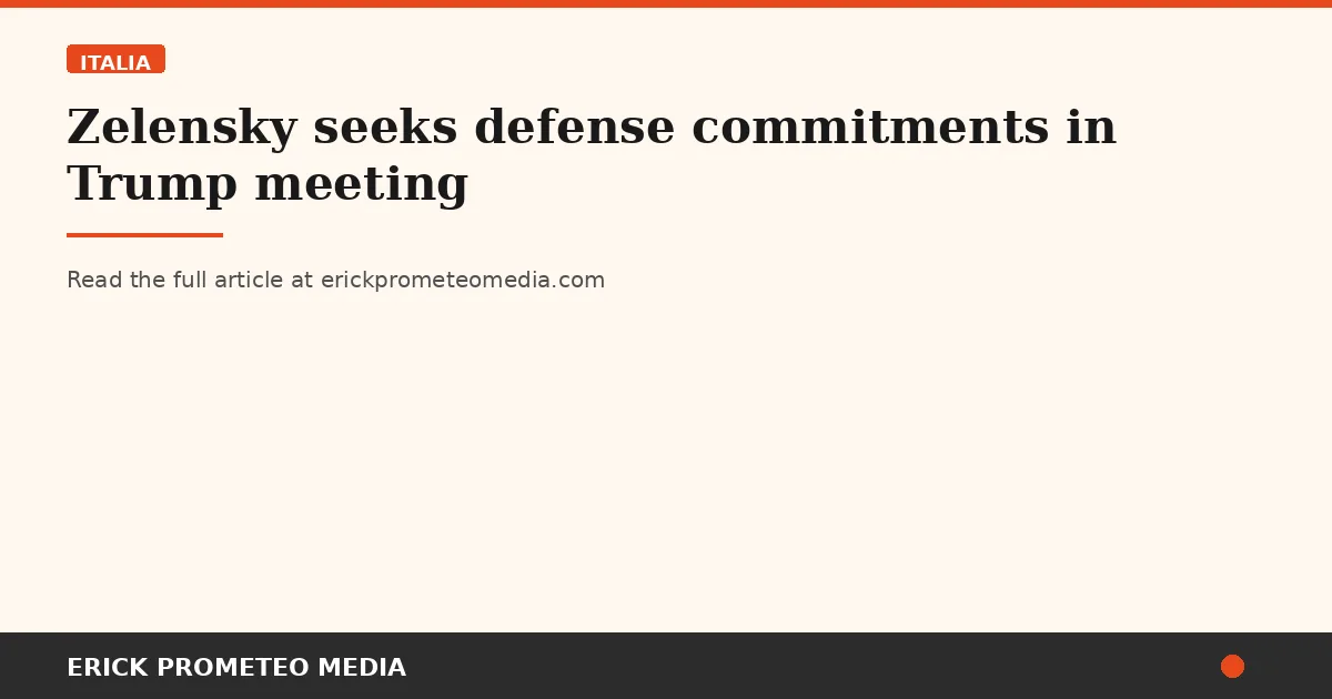 Zelensky seeks defense commitments in Trump meeting