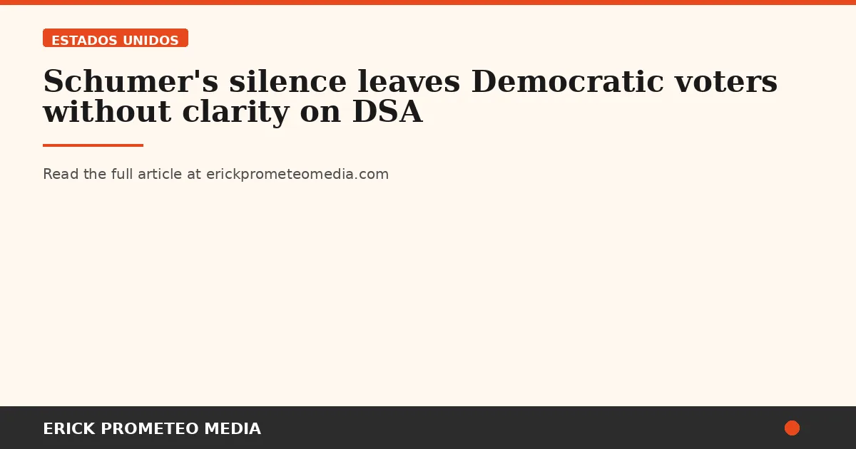 Schumer's silence leaves Democratic voters without clarity on DSA