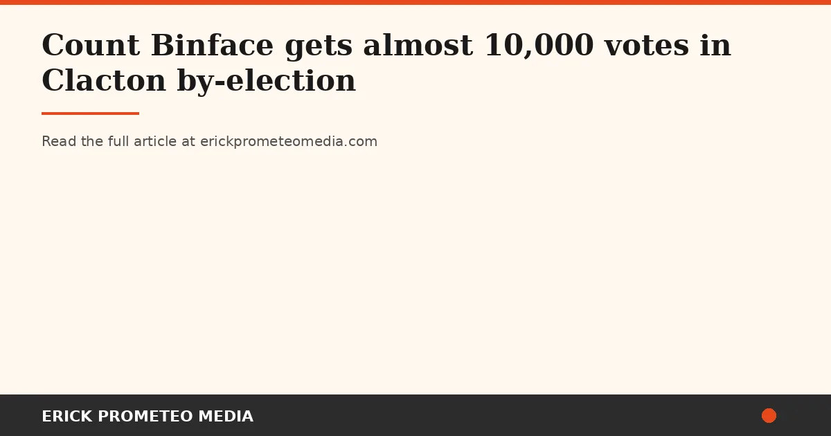 Satirical protest vote in Clacton reveals legitimacy collapse when major parties abandon voters