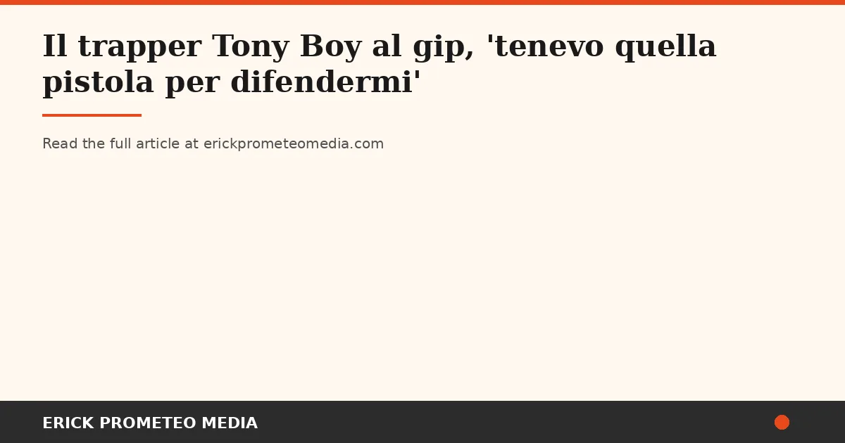 Rapper Tony Boy Tells Judge He Kept Illegal Gun for Self-Defense After Home Robbery