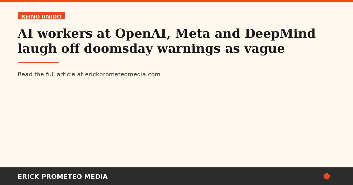 AI workers at OpenAI, Meta and DeepMind laugh off doomsday warnings as vague