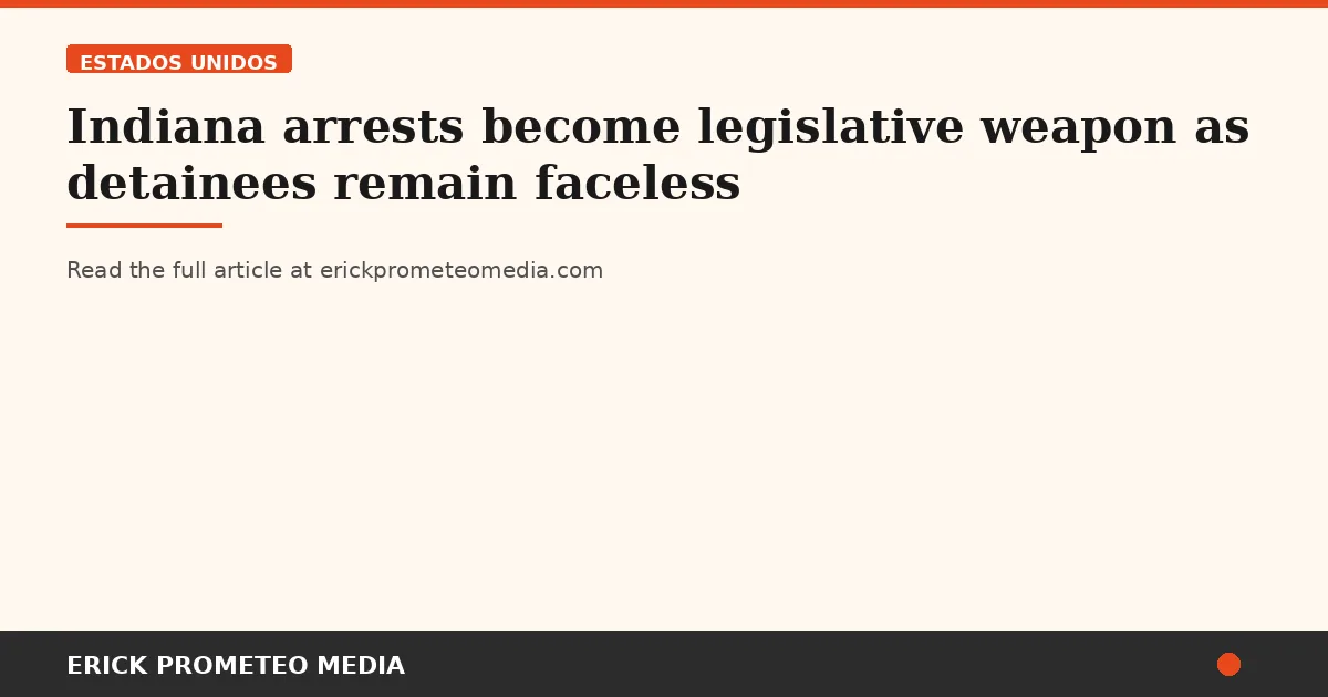 Indiana arrests become legislative weapon as detainees remain faceless