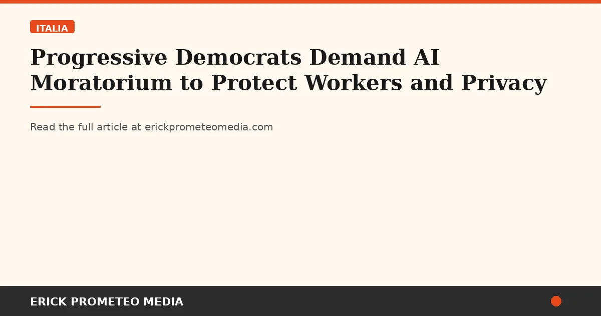 Progressive Democrats Demand AI Moratorium to Protect Workers and Privacy