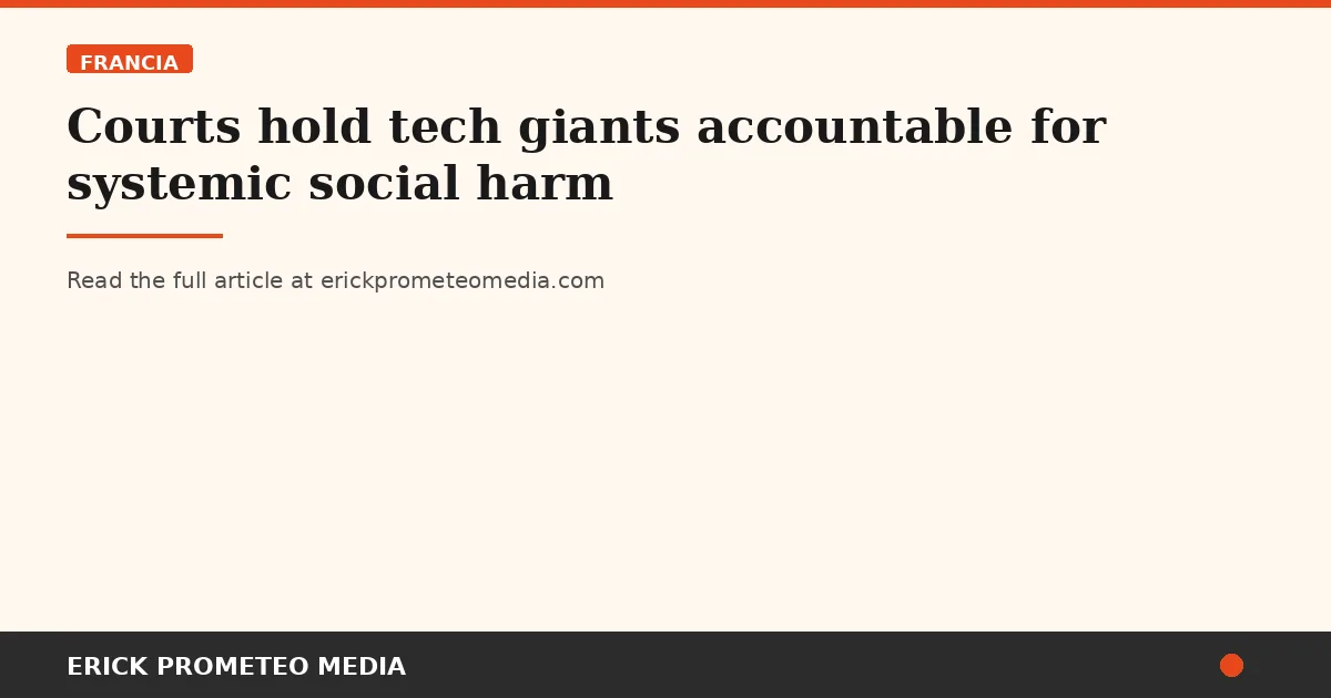 Courts hold tech giants accountable for systemic social harm