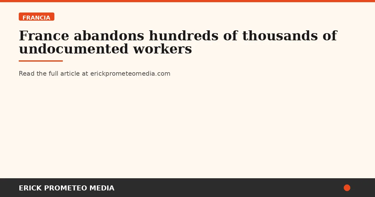 France abandons hundreds of thousands of undocumented workers