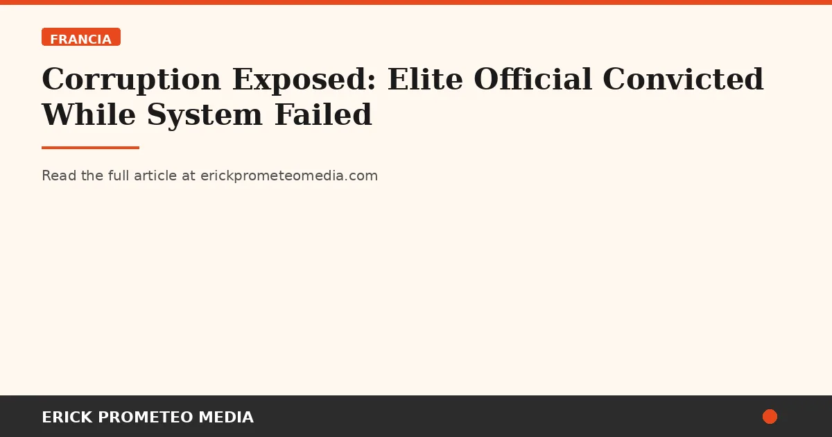 Corruption Exposed: Elite Official Convicted While System Failed