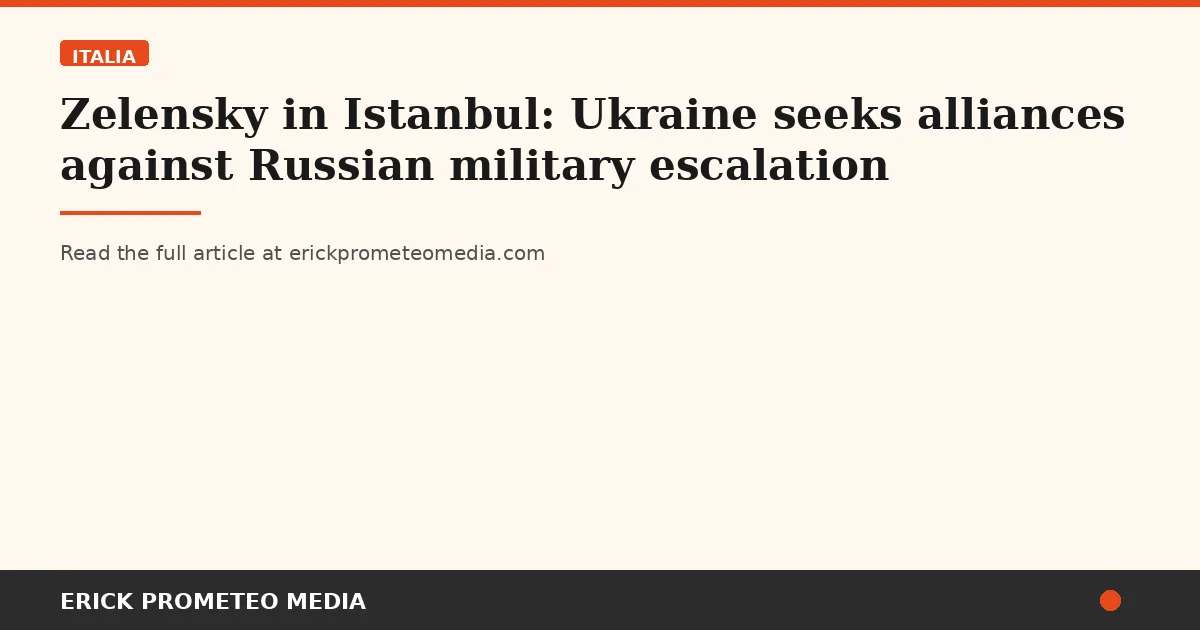 Zelensky in Istanbul: Ukraine seeks alliances against Russian military escalation