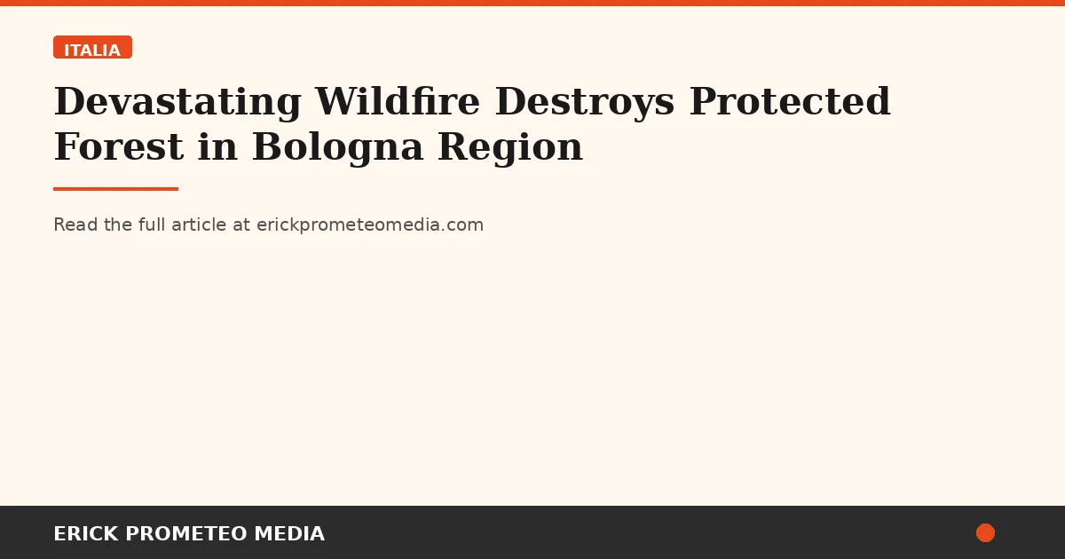 Devastating Wildfire Destroys Protected Forest in Bologna Region