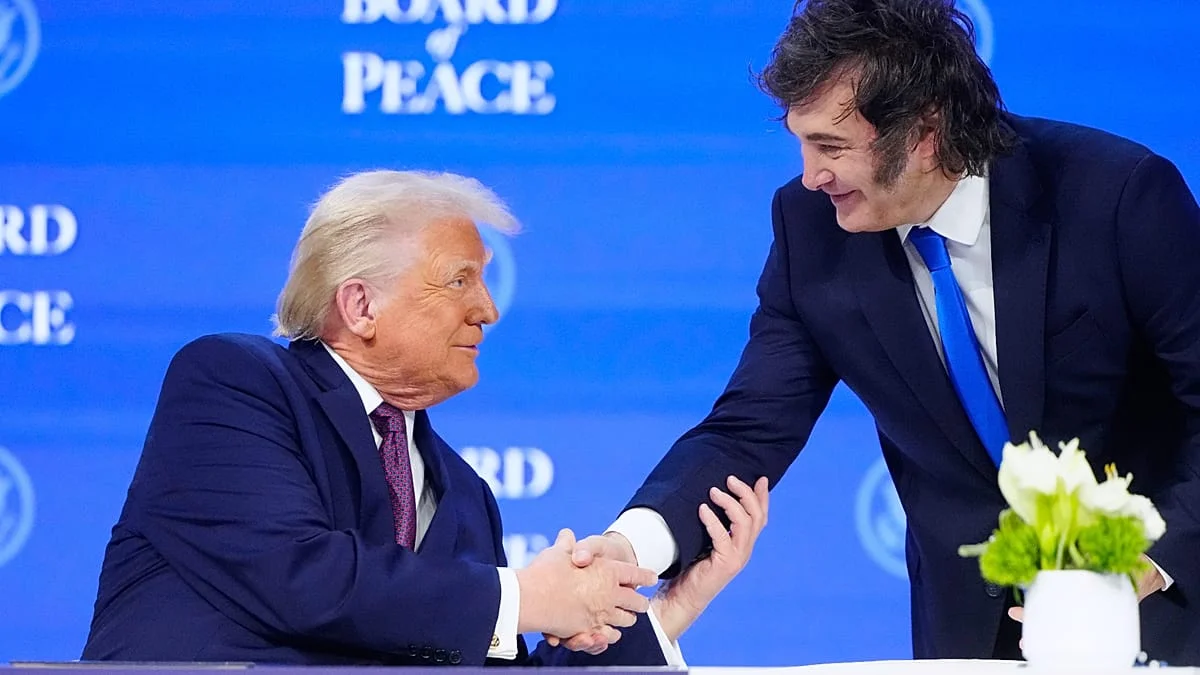 Javier Milei durante un acto oficial en Argentina